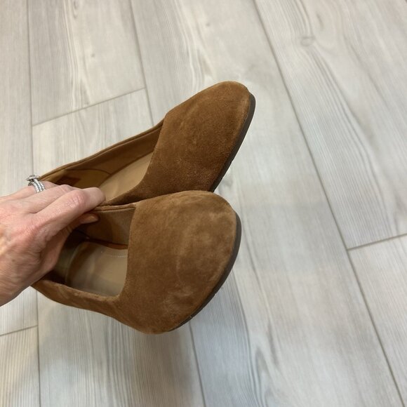 Clarks Vendra Bloom Brown Suede Wedge Heels Women's 10 Career Office Academia - Picture 8 of 8